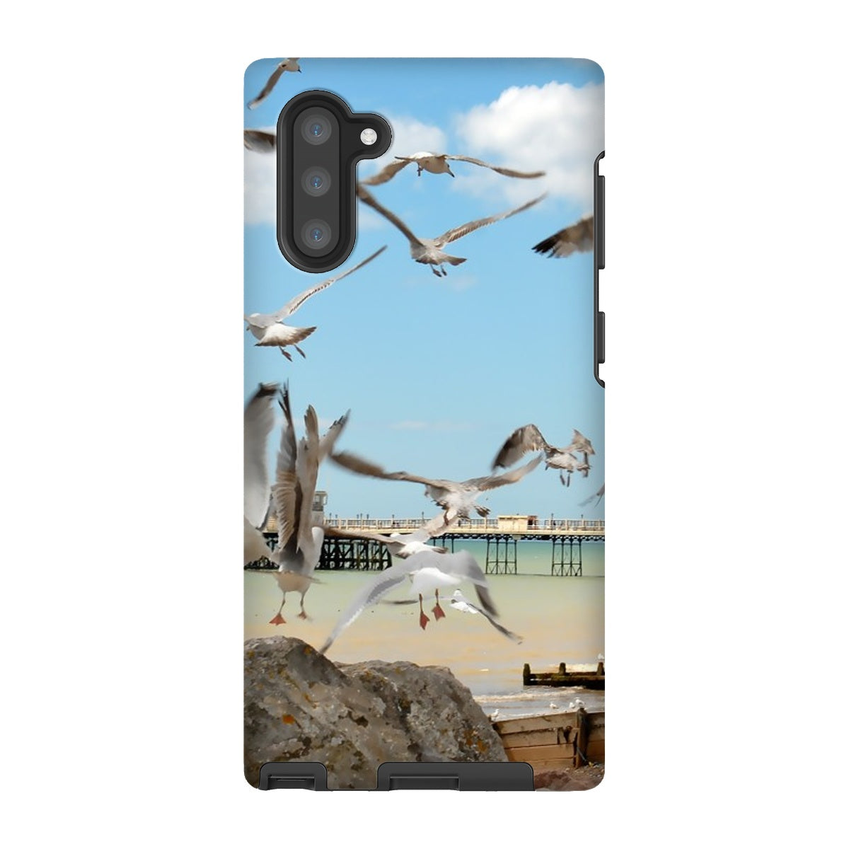 Seagulls At Feeding Time By David Sawyer Tough Phone Case