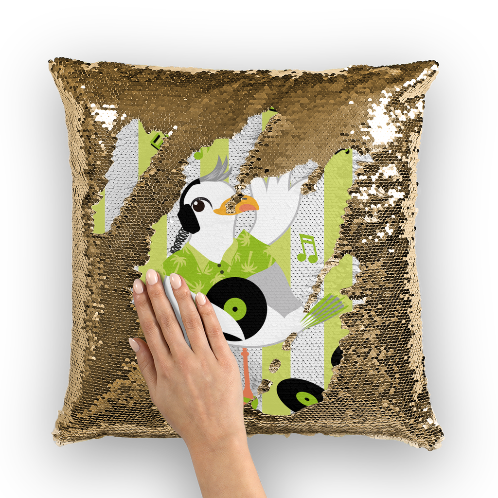 Rebel Seagull - Funk Gull Brother - Sequin Cushion Cover
