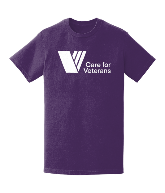 Care For veterans - Purple tee with full logo