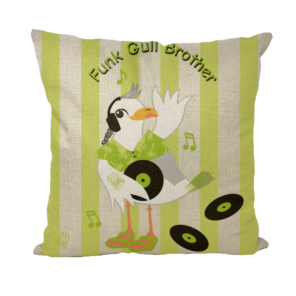 Rebel Seagull Funk Gull Brother - Throw Pillow with Insert