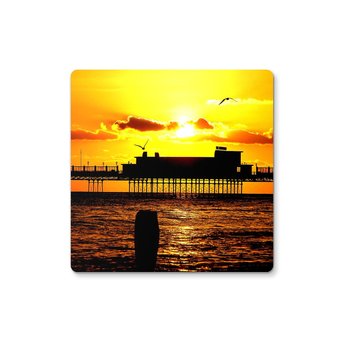 Worthing Pier Perfect Sunset by David Sawyer Coaster
