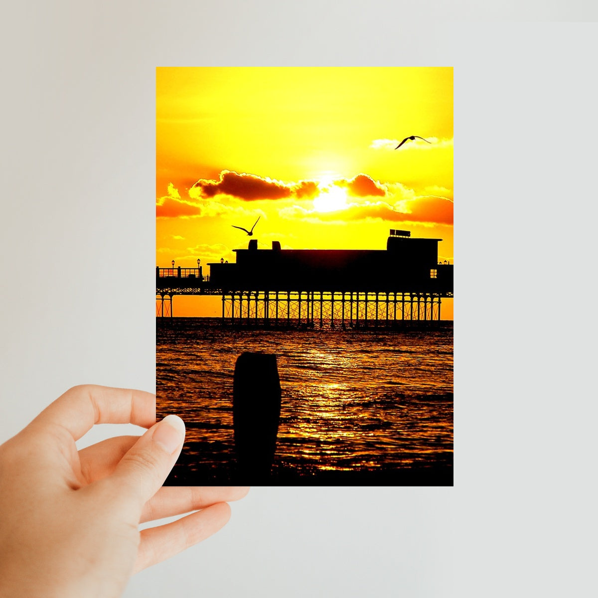 Worthing Pier Perfect Sunset by David Sawyer Classic Postcard