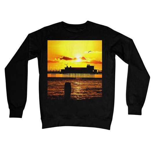 Worthing Pier Perfect Sunset by David Sawyer Crew Neck Sweatshirt