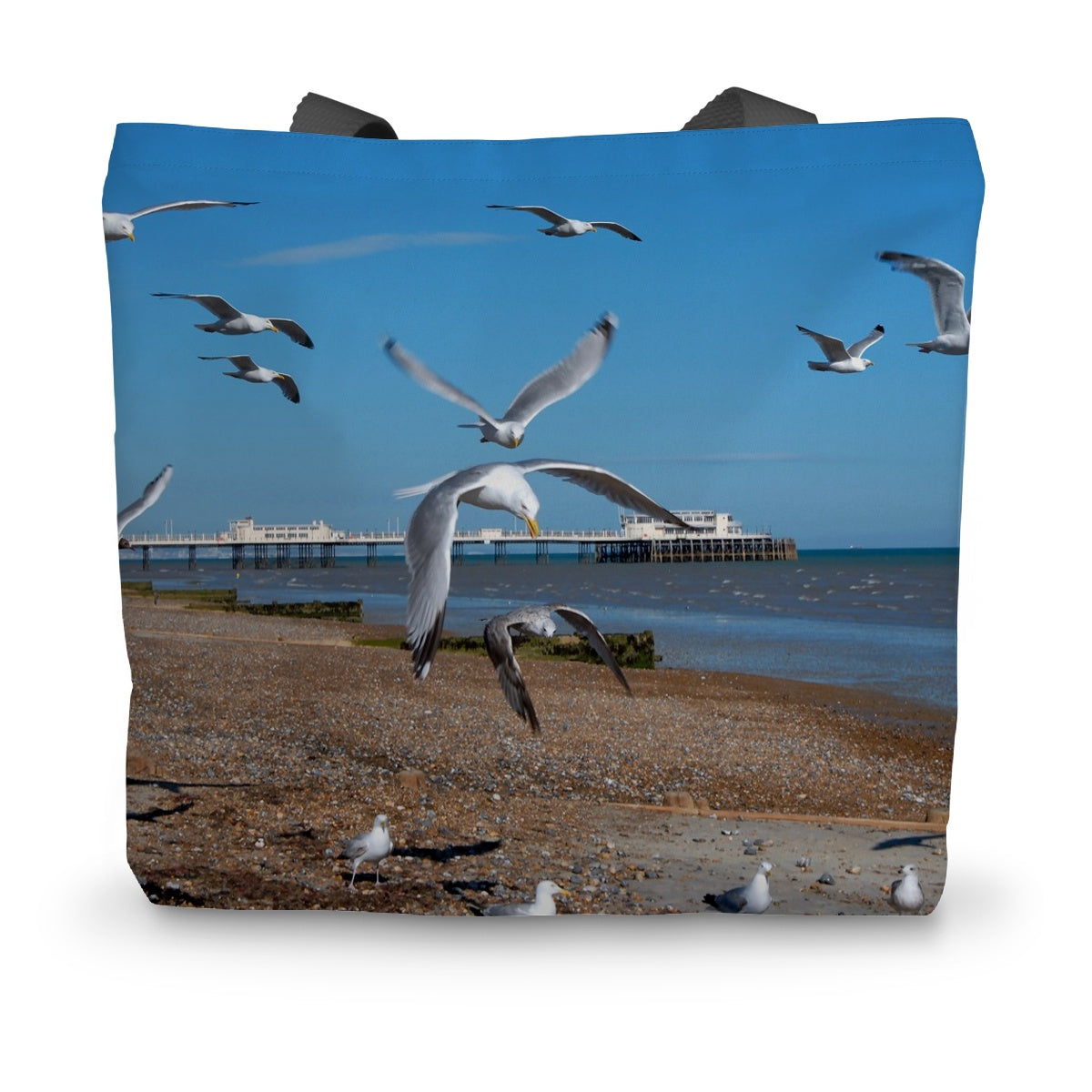 Worthing Pier From The West By David Sawyer Canvas Tote Bag