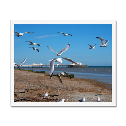 Worthing Pier From The West By David Sawyer Budget Framed Poster