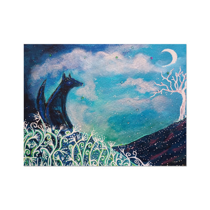 Foxy Moon Wall Art Poster