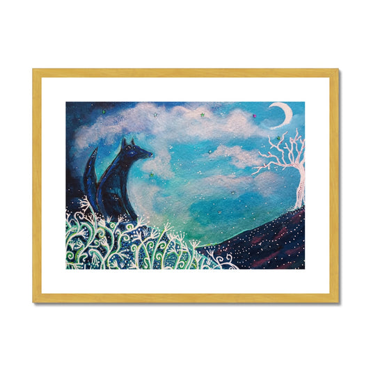 Foxy Moon Antique Framed & Mounted Print