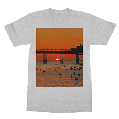 Worthing Sunset With Seagull Babies by David Sawyer Softstyle T-Shirt