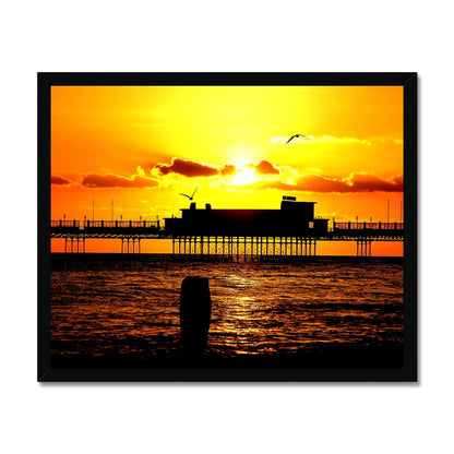 Worthing Pier Perfect Sunset by David Sawyer Budget Framed Poster