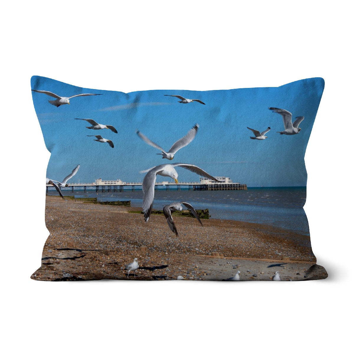 Worthing Pier From The West By David Sawyer Cushion