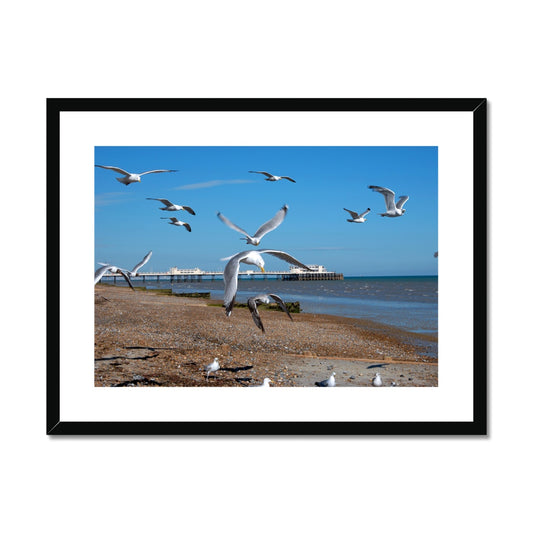 Worthing Pier From The West By David Sawyer Framed & Mounted Print