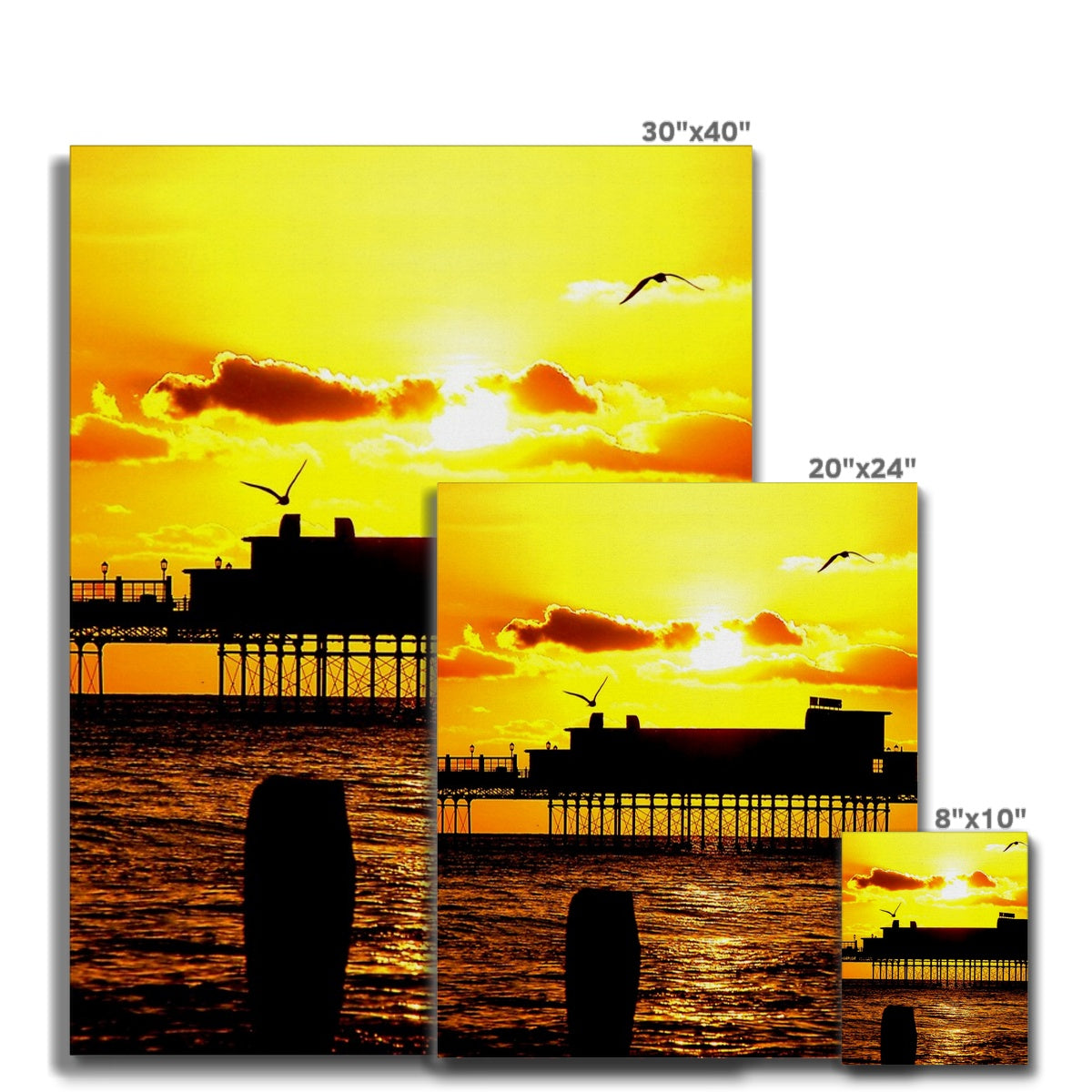 Worthing Pier Perfect Sunset by David Sawyer Canvas
