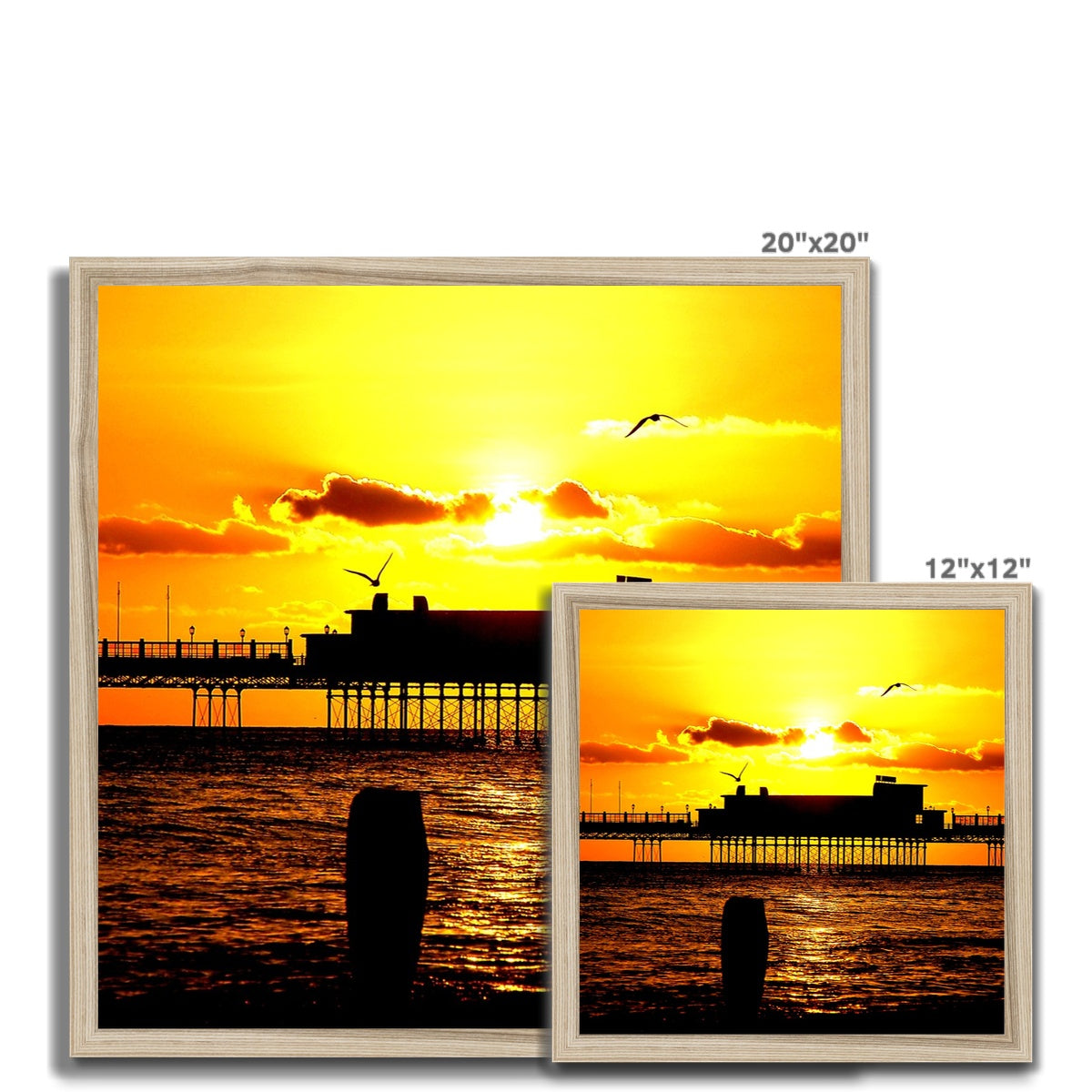 Worthing Pier Perfect Sunset by David Sawyer Budget Framed Poster