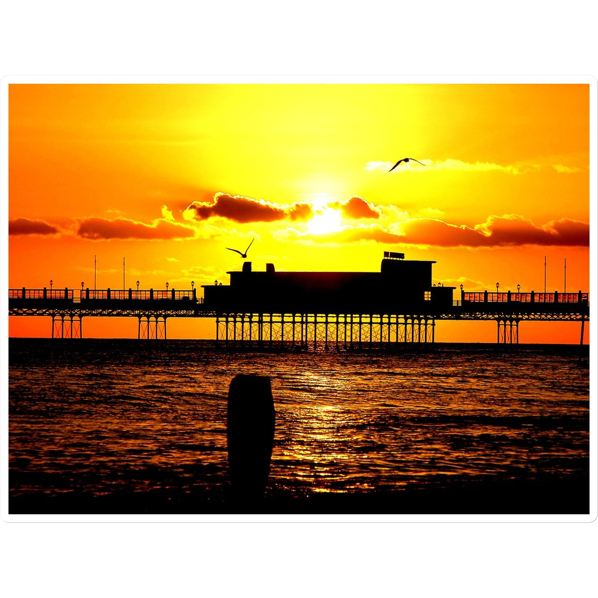 Worthing Pier Perfect Sunset by David Sawyer Sticker