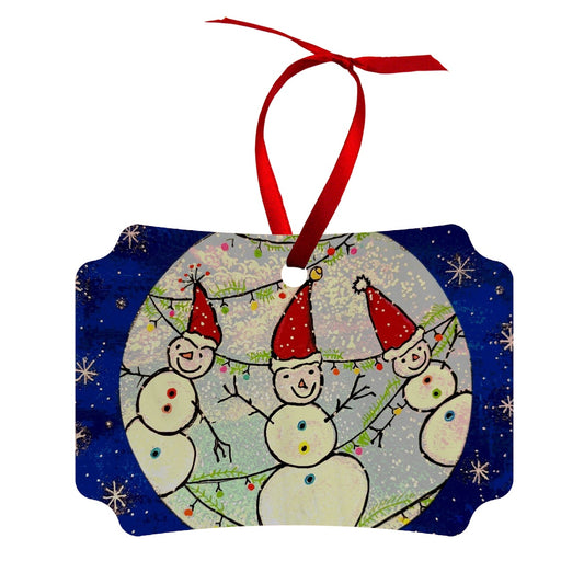 Snowmen Wood Ornament