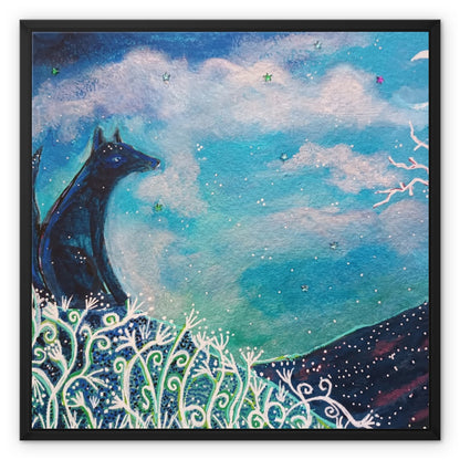 Foxy Moon Framed Canvas