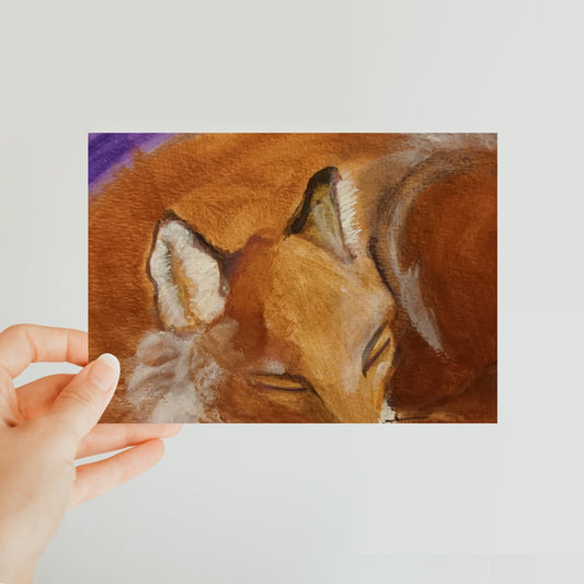 Sleepy Fox Classic Postcard
