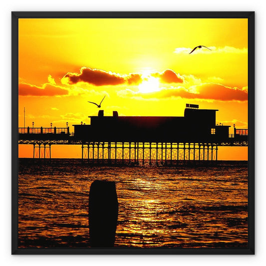 Worthing Pier Perfect Sunset by David Sawyer Framed Canvas