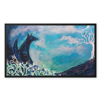 Foxy Moon Framed Canvas