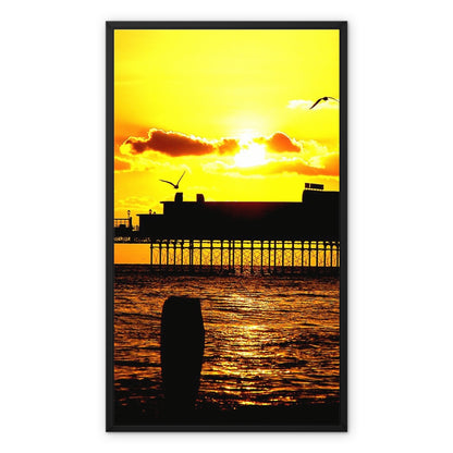 Worthing Pier Perfect Sunset by David Sawyer Framed Canvas