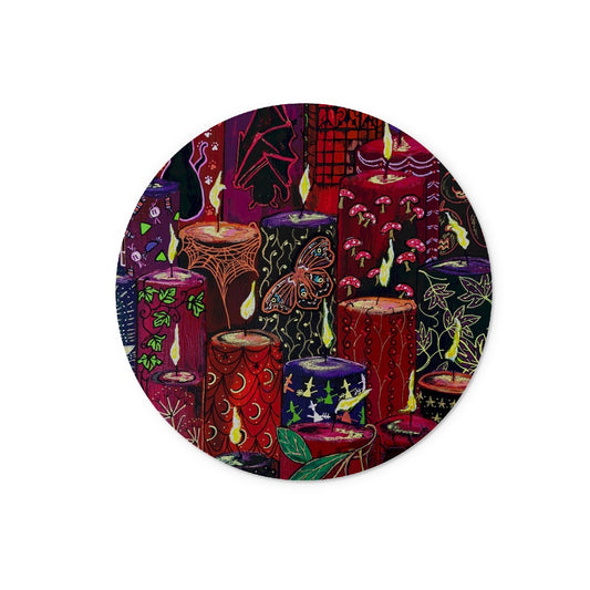 Halloween Candles Glass Chopping Board