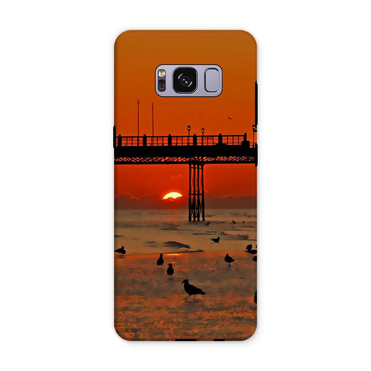 Worthing Sunset With Seagull Babies by David Sawyer Tough Phone Case