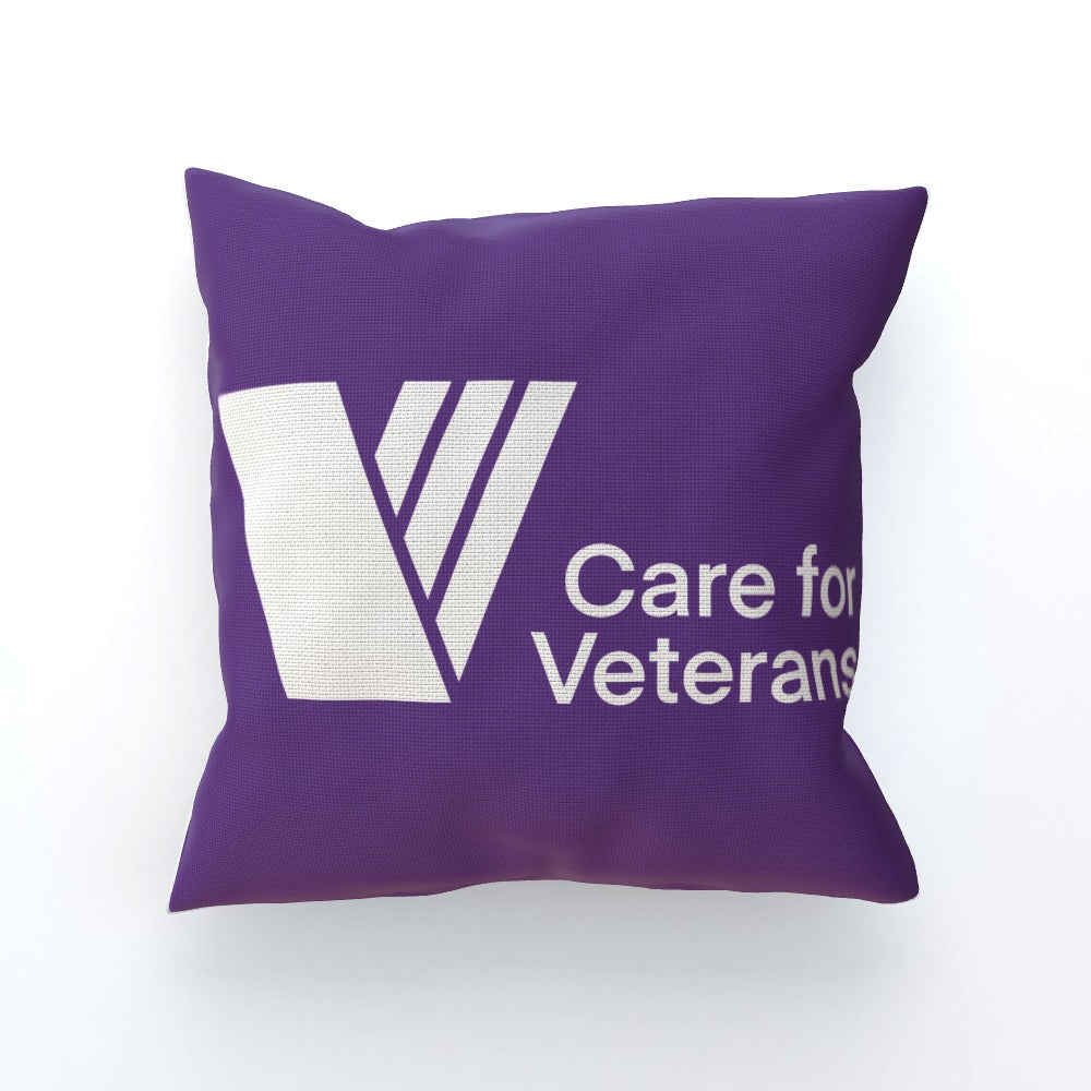 Care For Veterans - Throw Cushion - White logo