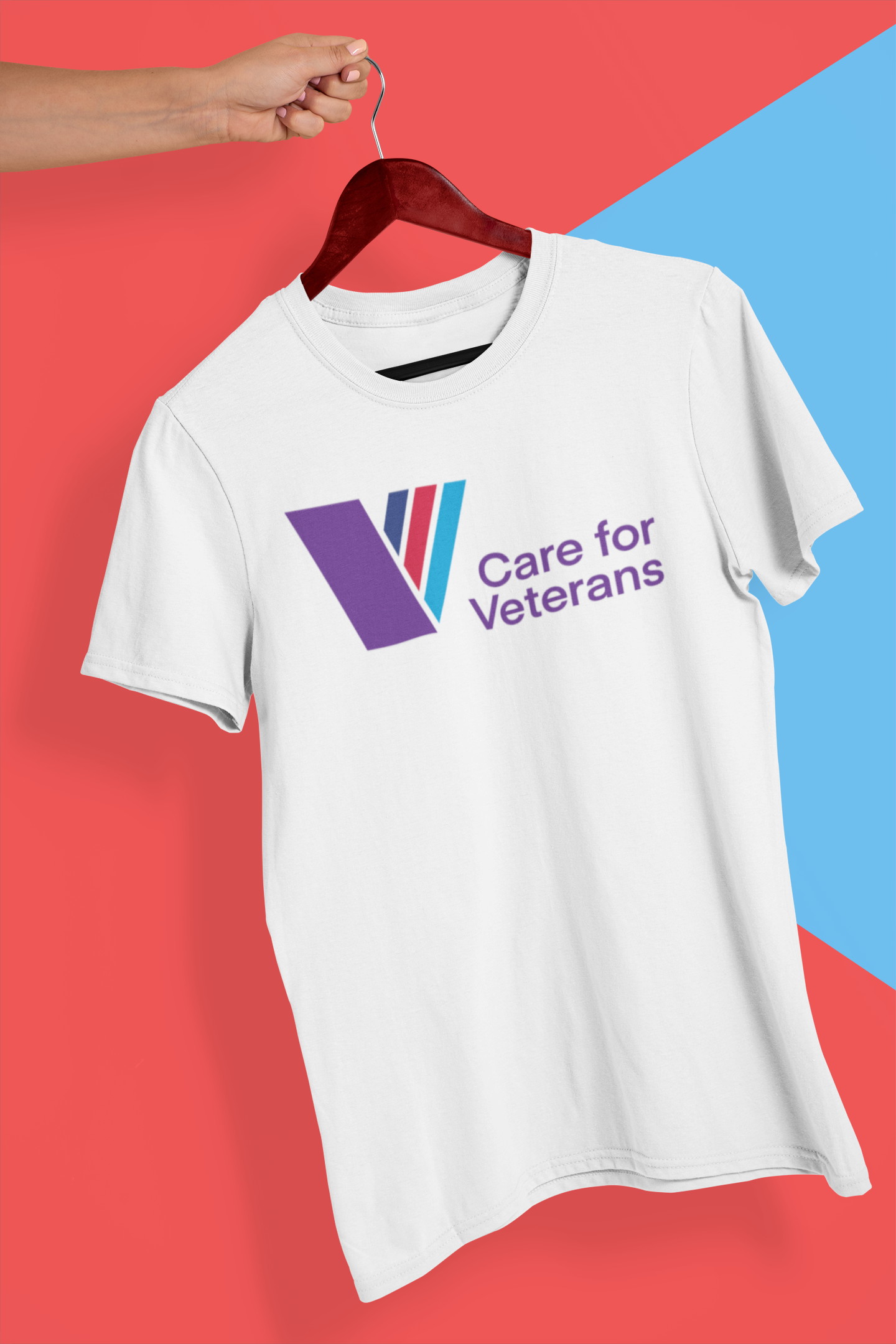 Care For Veterans - White tee with full logo